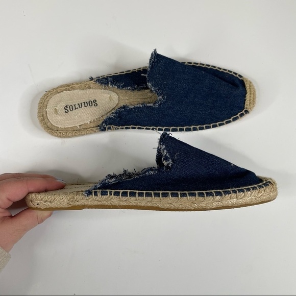 Soludos Denim Espadrille Mules Size 6 - Picture 4 of 8